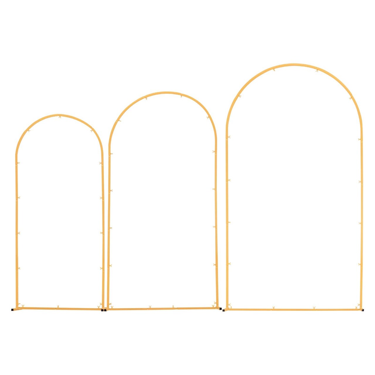 Gold Metal Semi-Circle Arch Backdrop Stand Set, 3-Piece Event Decor